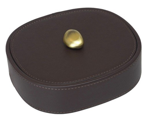 Porta-Objetos Decorativo Armaz Dourado e Marrom, brown | WestwingNow