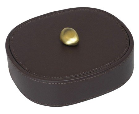 Porta-Objetos Decorativo Armaz Dourado e Marrom | Westwing