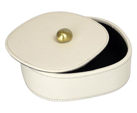 Porta-Objetos Decorativo Portis Dourado e Off-white | Westwing