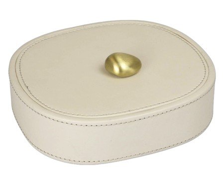 Porta-Objetos Decorativo Portis Dourado e Off-white | Westwing