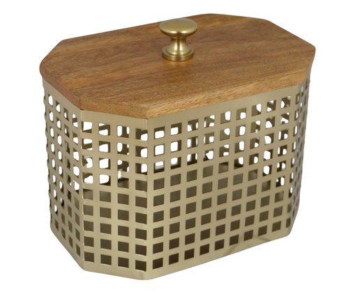 Porta-Objetos Decorativo Boxis Dourado e Marrom, brown | WestwingNow