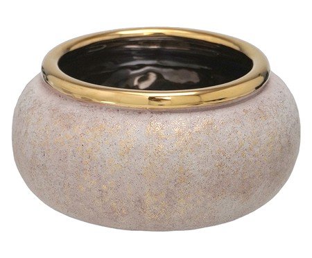 Cachepot Decorativo Herbix Cinza e dourado | Westwing