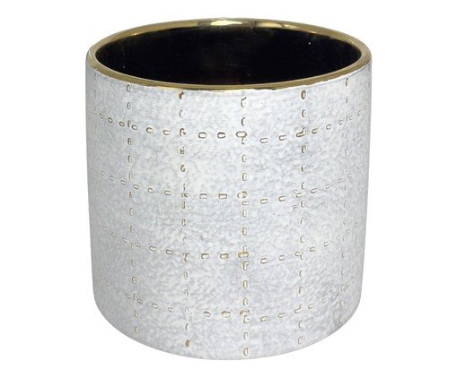 Cachepot Decorativo Jardin Branco e Dourado, white | WestwingNow