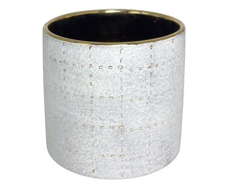 Cachepot Decorativo Jardin Branco e Dourado | Westwing