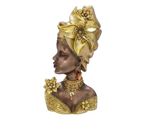 Africana Decorativa Kalifa Bronze e Dourado, Bronze | WestwingNow