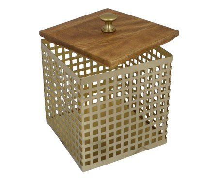 Porta-Objetos Decorativo Conter Dourado e Marrom | Westwing