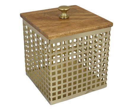 Porta-Objetos Decorativo Conter Dourado e Marrom | Westwing
