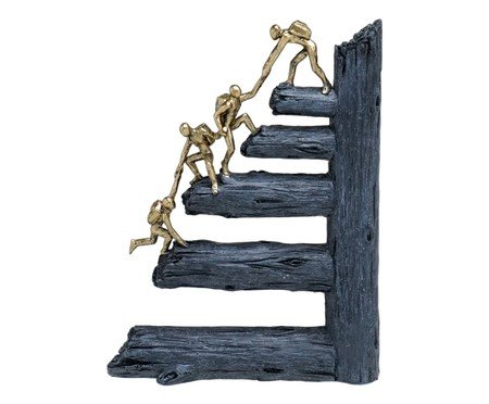 Escultura Decorativa Traço Cinza e dourado | Westwing