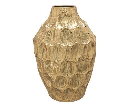 Vaso Decorativo Myrven Cinza e dourado