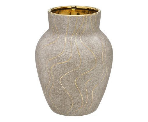 Vaso Decorativo Arvex Cinza e dourado, grey | WestwingNow