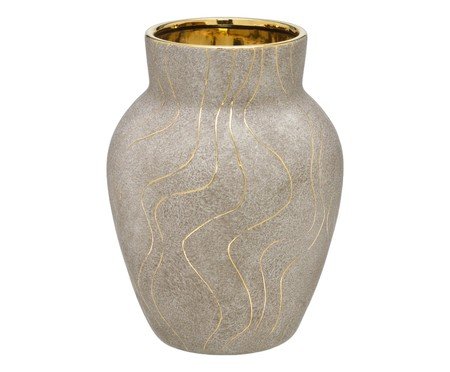 Vaso Decorativo Arvex Cinza e dourado | Westwing