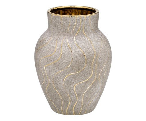 Vaso Decorativo Lexion Cinza e dourado, grey | WestwingNow