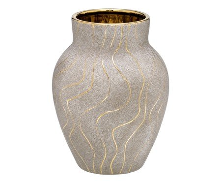 Vaso Decorativo Lexion Cinza e dourado | Westwing