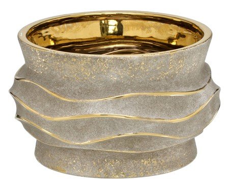 Vaso Decorativo Zalor Cinza e dourado | Westwing