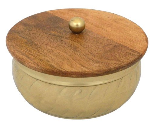 Porta-Objetos Decorativo Locor Dourado e Marrom, brown | WestwingNow