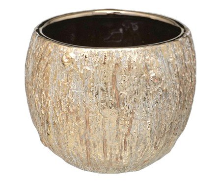 Cachepot Decorativo Herbalis Cinza e dourado | Westwing