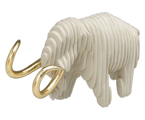 Elefante Decorativo Sabedoria Branco e Dourado, white | WestwingNow