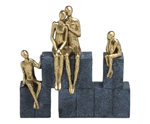 Escultura Decorativa Expressão Cinza e dourado, grey | WestwingNow