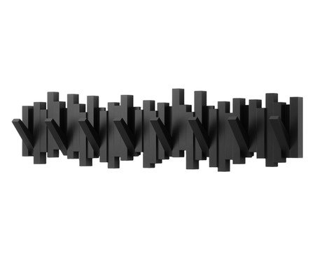 Cabideiro de Parede Preto - 8 Sticks | Westwing