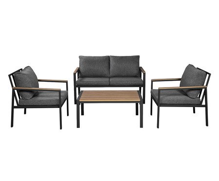 Jogo de Poltronas e Centro de Mesa Oasis Cinza | Westwing