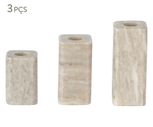 Jogo de Porta-Velas Wolpert, beige | WestwingNow