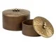 Jogo de Potes Decorativos em Madeira Mita, gold | WestwingNow