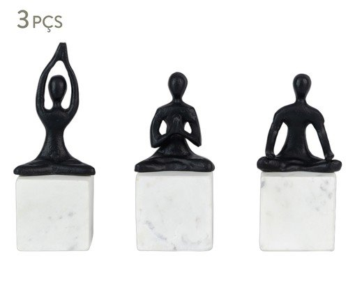 Jogo de Esculturas Yoga e Metal Helm, black | WestwingNow