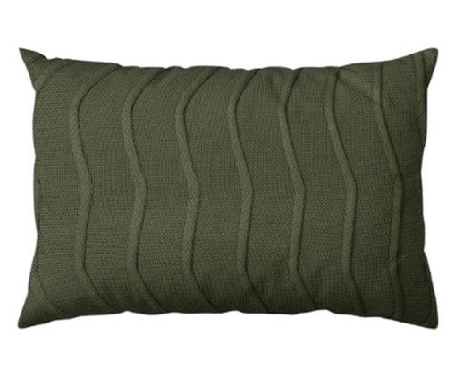 Almofada Tricô Waves Retangular Verde Oliva, green | WestwingNow