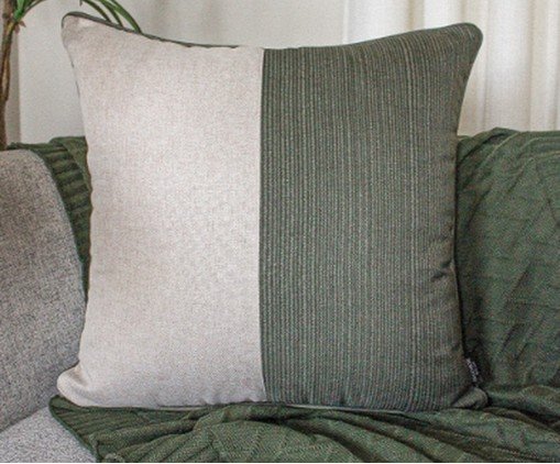 Capa para Almofada Rustic Linen com Recorte e Cordone Cronos, green | WestwingNow
