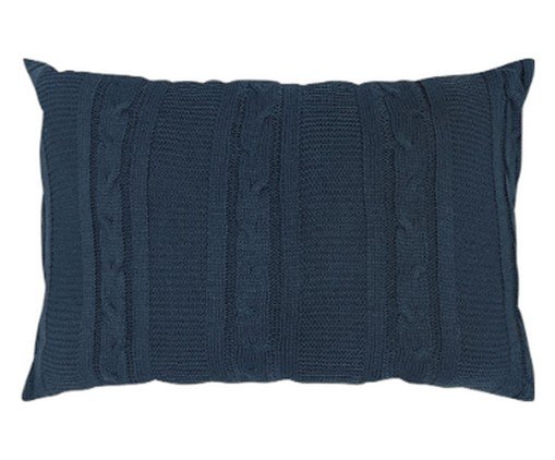 Capa para Almofada Tricô Tresse Retangular Azul Profundo, blue | WestwingNow