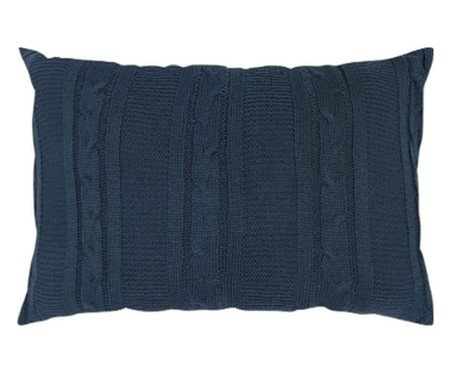 Capa para Almofada Tricô Tresse Retangular Azul Profundo | Westwing