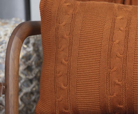 Capa para Almofada Tricô Tresse Retangular Terracota | Westwing