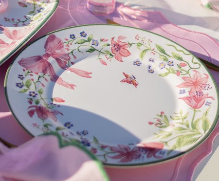Jogo de Pratos Raso Bellet Bouquet Rosa | Westwing