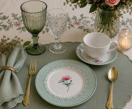 Aparelho de Jantar Charlote Flor Verde Claro | Westwing