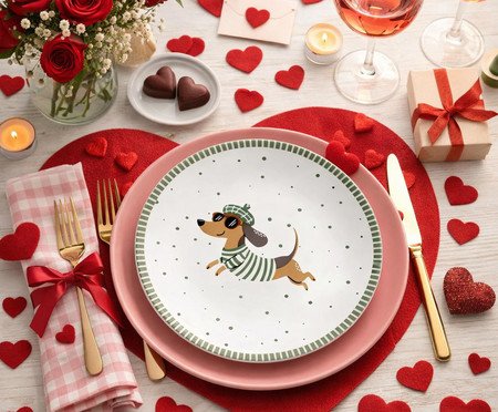 Jogo de Pratos para Sobremesa Love Is In The Air Verde Claro | Westwing