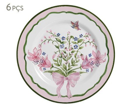 Jogo de Pratos para Sobremesa Bellet Bouquet Rosa | Westwing