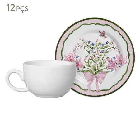 Jogo de Xícaras para Café Bellet Bouquet Rosa | Westwing