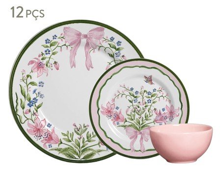 Aparelho de Jantar Bellet Bouquet Xll Rosa | Westwing
