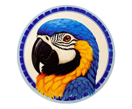 Azulejo Decorativo Redondo Arara Azul Mimo Galeria | Westwing