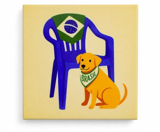 Mini Azulejo Decorativo Cachorro Caramelo Mimo Galeria, multicolor | WestwingNow