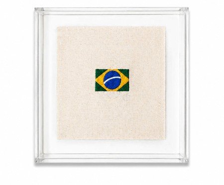 Quadro Acrílico Bordado Bandeirinha Brasil Mimo Galeria | Westwing