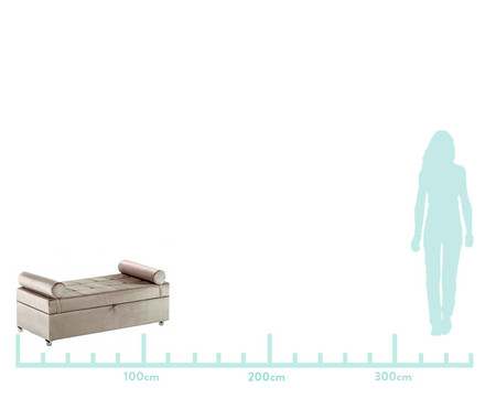 Recamier Baú em Veludo Kermit - Prateado | Westwing