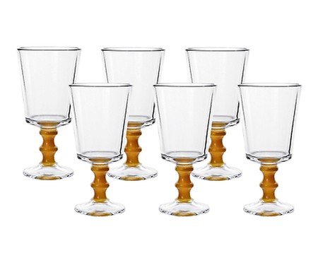 Jogo de Taças para Vinho Bamboo Amarelo | Westwing
