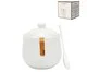 Açucareiro com Colher em Porcelana Lumie Branco e Dourado, white | WestwingNow