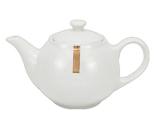 Bule em Porcelana Lumie Branco e Dourado, white | WestwingNow