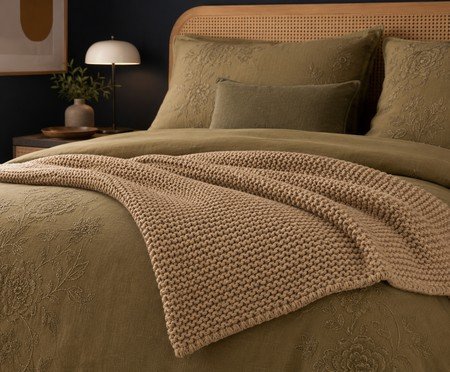 Manta Tricot Piemonte Luxus Kaki | Westwing