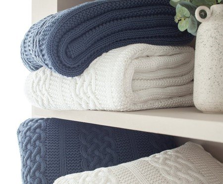 Manta Tricot Castello Luxus Azul | Westwing