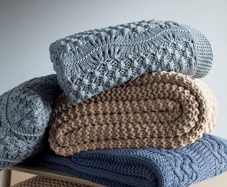 Manta Tricot Castello Luxus Azul | Westwing