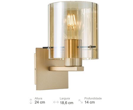 Arandela Orso Champanhe e Dourado | Westwing