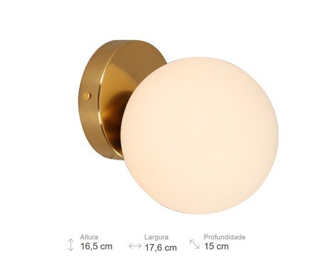 Arandela Erasmo Branco e Dourado | Westwing